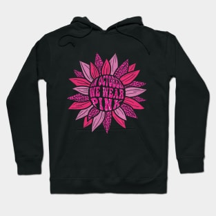 In October We Wear Pink Leopard Print Breast Cancer Awareness Support Hoodie
